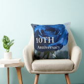 Coussin Texte personnalisé – Cadeau floral de rose bleue r (Chaise)