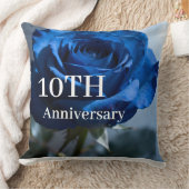 Coussin Texte personnalisé – Cadeau floral de rose bleue r (Couverture)