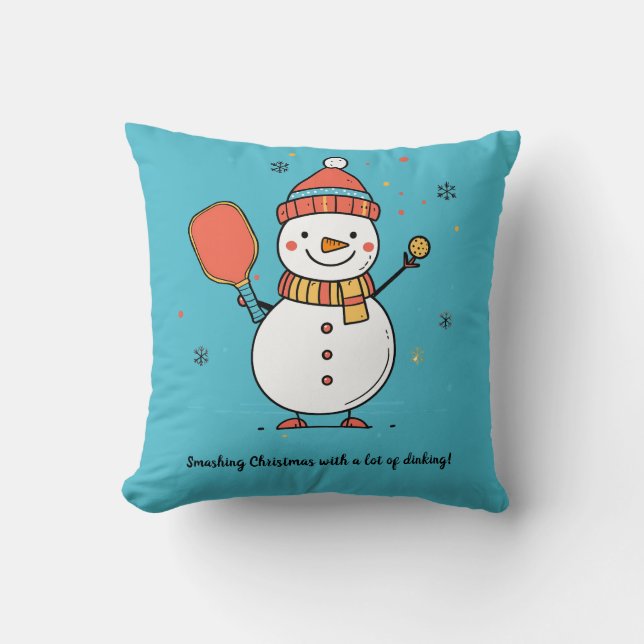 Coussin Texte personnalisé Dinking Snowman (Recto)