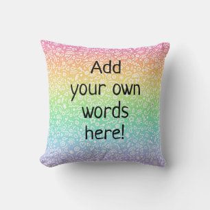 Coussin Texte Personnalisé Pastel Arc-en-ciel Lève oreille