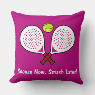 Coussin Texte personnalisé 🎾 Rallye Padel Envelopper rose