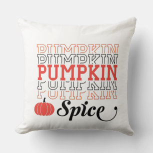 Coussin Texte répété citrouille - Conception Automne