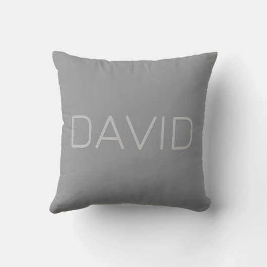 Coussin Texte simple à 3 dimensions | Gray (Verso)