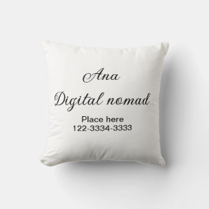 Coussin Texte simple minimal ajoutez votre nom lieu ville