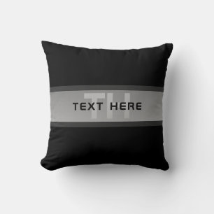 Coussin Texte superposé personnalisable moderne Noir & G