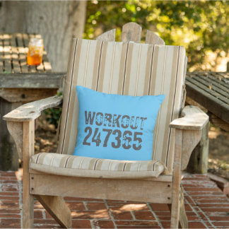 Coussin Texte usé et rayé Workout 247365 bleu