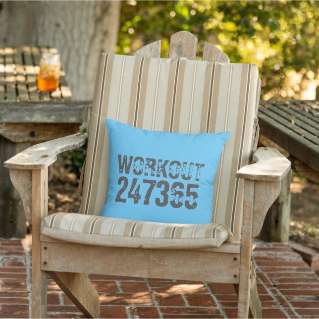 Coussin Texte usé et rayé Workout 247365 bleu (Chaise)
