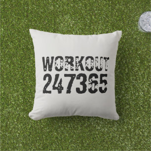 Coussin Texte usé et rayé Workout 247365 noir