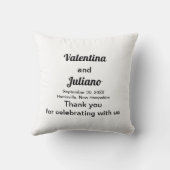 Coussin Textes noirs sur Mariage Arrière - plan blanc (Verso)