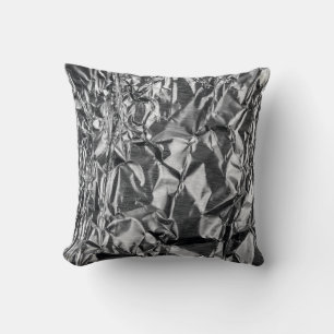 Coussin textile argenté