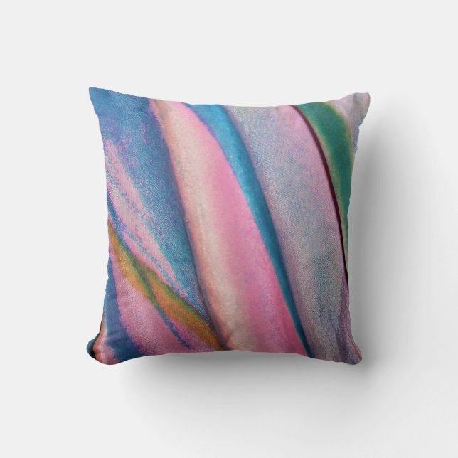 Coussin textile bleu rose (Recto)