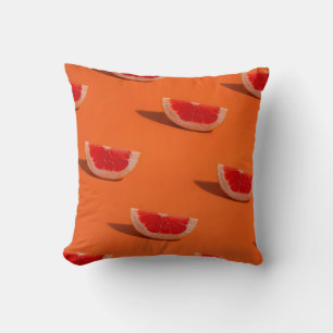 COUSSIN TEXTILE FLORAL ORANGE ET BLANC