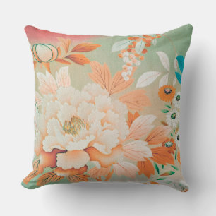 Coussin Textile japonais Vintage, floral