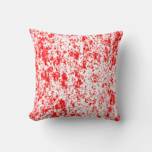 Coussin textuel rouge et blanc réversible