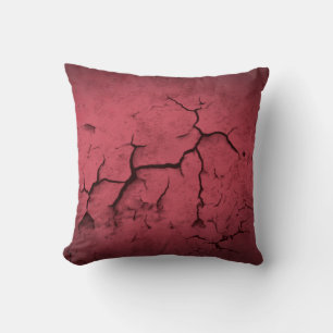 Coussin Texture Abstraite Argile rouge mur fissuré