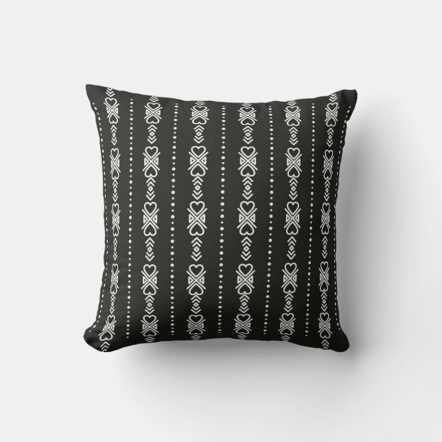 Coussin texture cardiaque aztèque Abstraite (Recto)