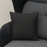 Coussin texture carré noire mate Abstraite<br><div class="desc">Abstrait mat noir carré texture arrière - plan avec des ongles de luxe dorés points.</div>