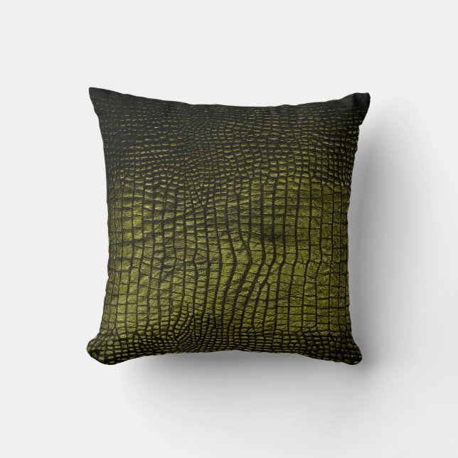 Coussin Texture de crocodile foncé de luxe (Recto)