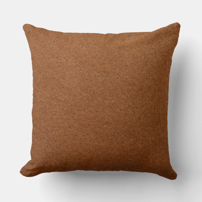 Coussin Texture de cuir cognac vintage usé (Recto)