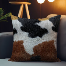 Texture de cuir de vache marron noir et blanc