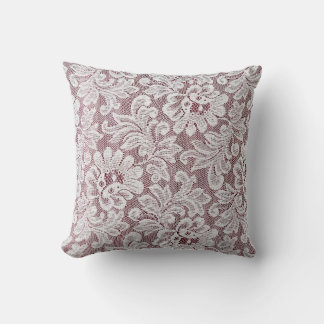 Coussin Texture de dentelle d'élégance blanche avec bea sa