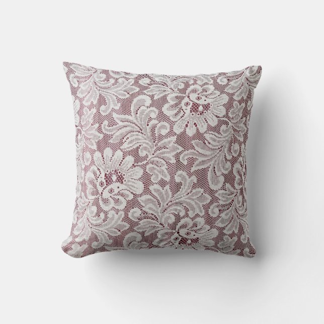 Coussin Texture de dentelle d'élégance blanche avec bea sa (Recto)