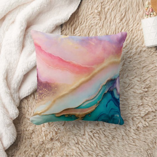 Coussin Texture de feuille d'or fausse géode d'agate paste (Couverture)