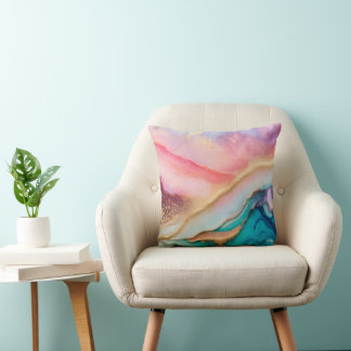 Coussin Texture de feuille d'or fausse géode d'agate paste