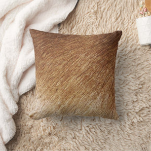 Coussin Texture de fourrure d'animal marron Terre Art de l