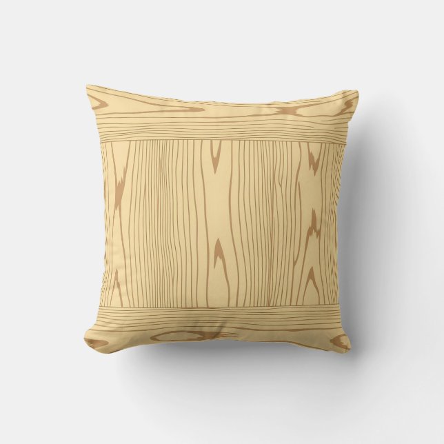 Coussin Texture de grain de bois de chêne clair minimalist (Recto)