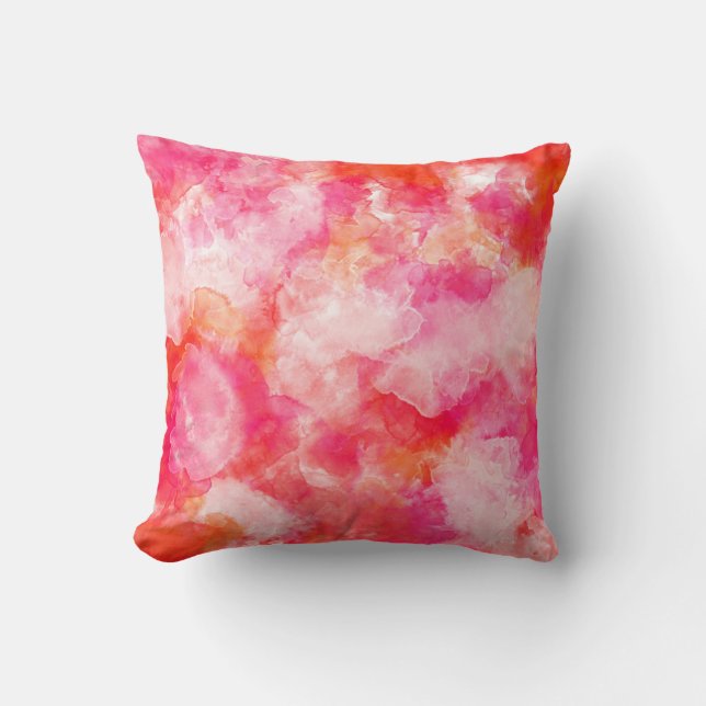 Coussin Texture de granit rose en aquarelle (Recto)