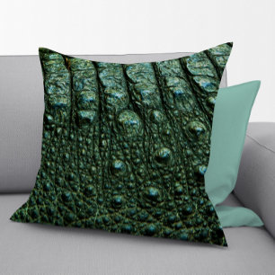 Coussin Texture de la peau de l'alligator vert