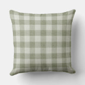 Coussin Texture de lin à carreaux Buffalo vert sauge gingh (Verso)