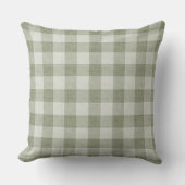 Coussin Texture de lin à carreaux Buffalo vert sauge gingh (Recto)