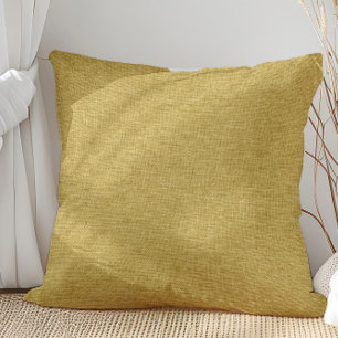 Coussin Texture de lin jaune moutarde