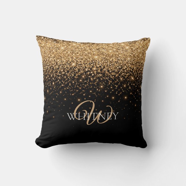 Coussin Texture de luxe élégant avec paillettes dorées sci (Recto)