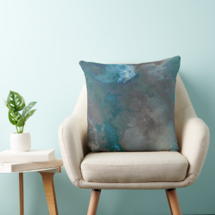 Coussin Texture de marbre bleu et gris