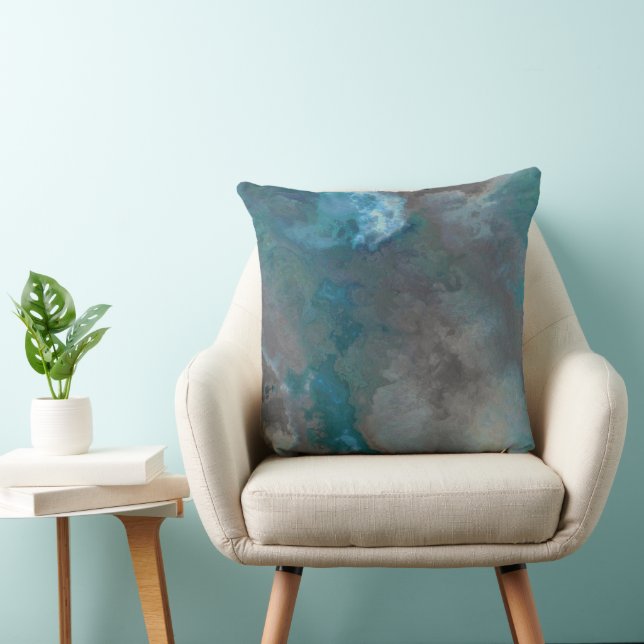 Coussin Texture de marbre bleu et gris (Chaise)