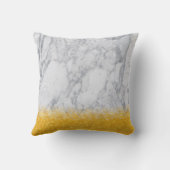 Coussin Texture de marbre d'or et blanc (Verso)