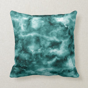 Coussin Texture de marbre vert-foncé