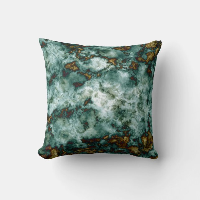 Coussin Texture de marbre verte avec des veines (Recto)