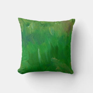 Coussin Texture de peinture d'herbe verte. Arrière - plan