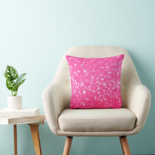Coussin Texture de photo scintillante rose vif pailleté