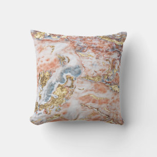 Coussin Texture de pierre de marbre ombré tendance cool