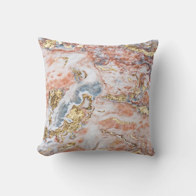 Coussin Texture de pierre de marbre ombré tendance cool (Recto)