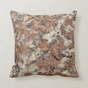 Coussin Texture de roche de granit --- Blanc noir rose -