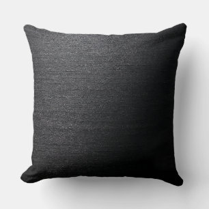 Coussin Texture de soie dupioni brute de couleur noir prof