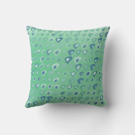 Coussin Texture de triangles verts et sarcelle sur fond ve (Verso)
