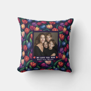 Coussin Texture de Tulipe Noire Première Fois Maman Jour