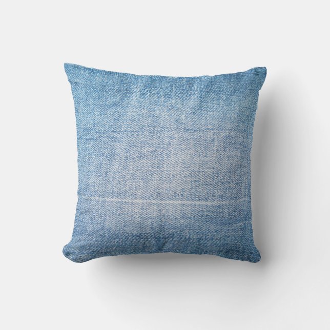 Coussin Texture des jeans en denim bleu (Recto)
